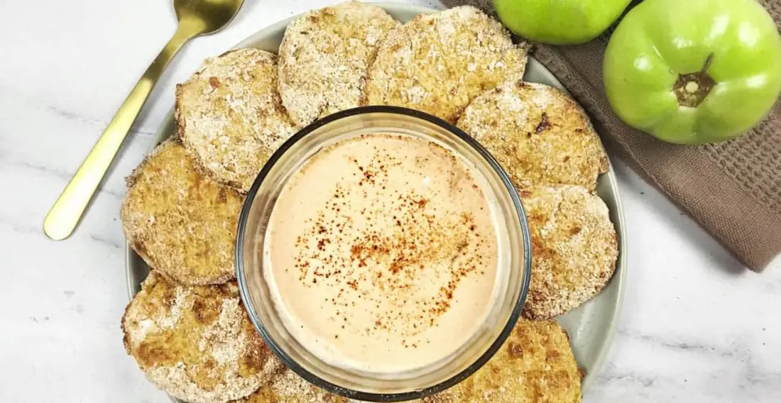 Air Fryer Fried for Green Tomatoes with Ranch Salsa