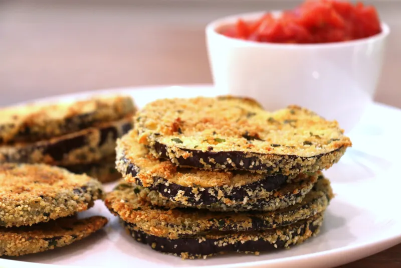 Korean Eggplant Parmesan Crisps Korean Eggplant Parmesan Crisps