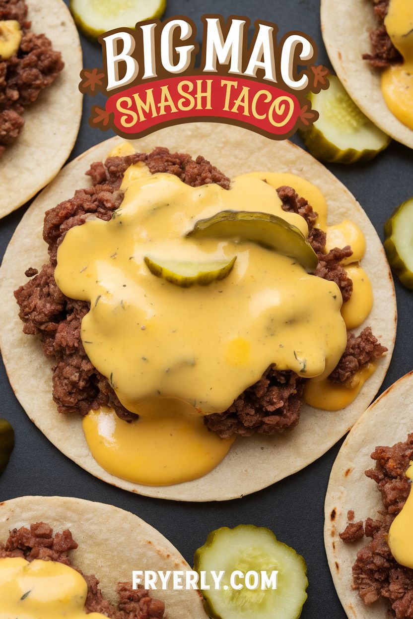 Smash Burger Tacos Big Mac-style is the ultimate fusion food! Imagine the flavors of a Big Mac in a taco, complete with smash burger patties, a crispy tortilla, and that classic Big Mac sauce. Perfect for parties, game days, or just a fun twist on dinner!