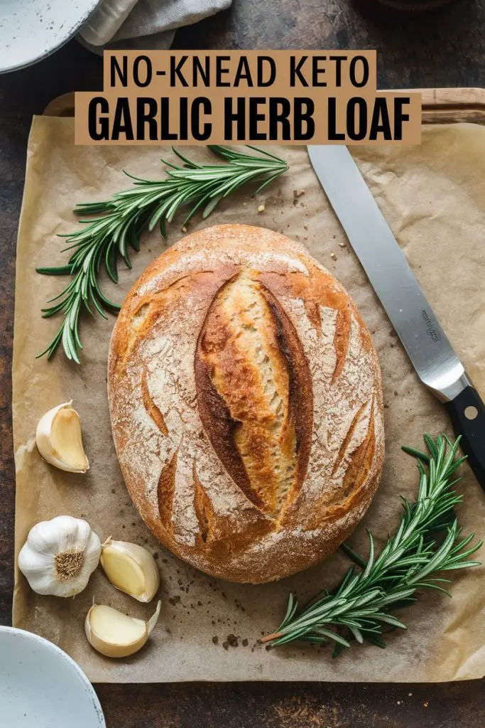 No-Knead Keto Garlic Herb Loaf